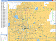 Oklahoma City  Wall Map Basic Style